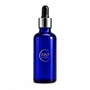 100ml Blue empty glass bottle & Gold & black Pipette - 18mm
