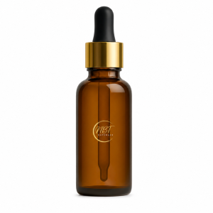 30 ml amber  empty glass bottle & Gold & Black Pipette - 18mm