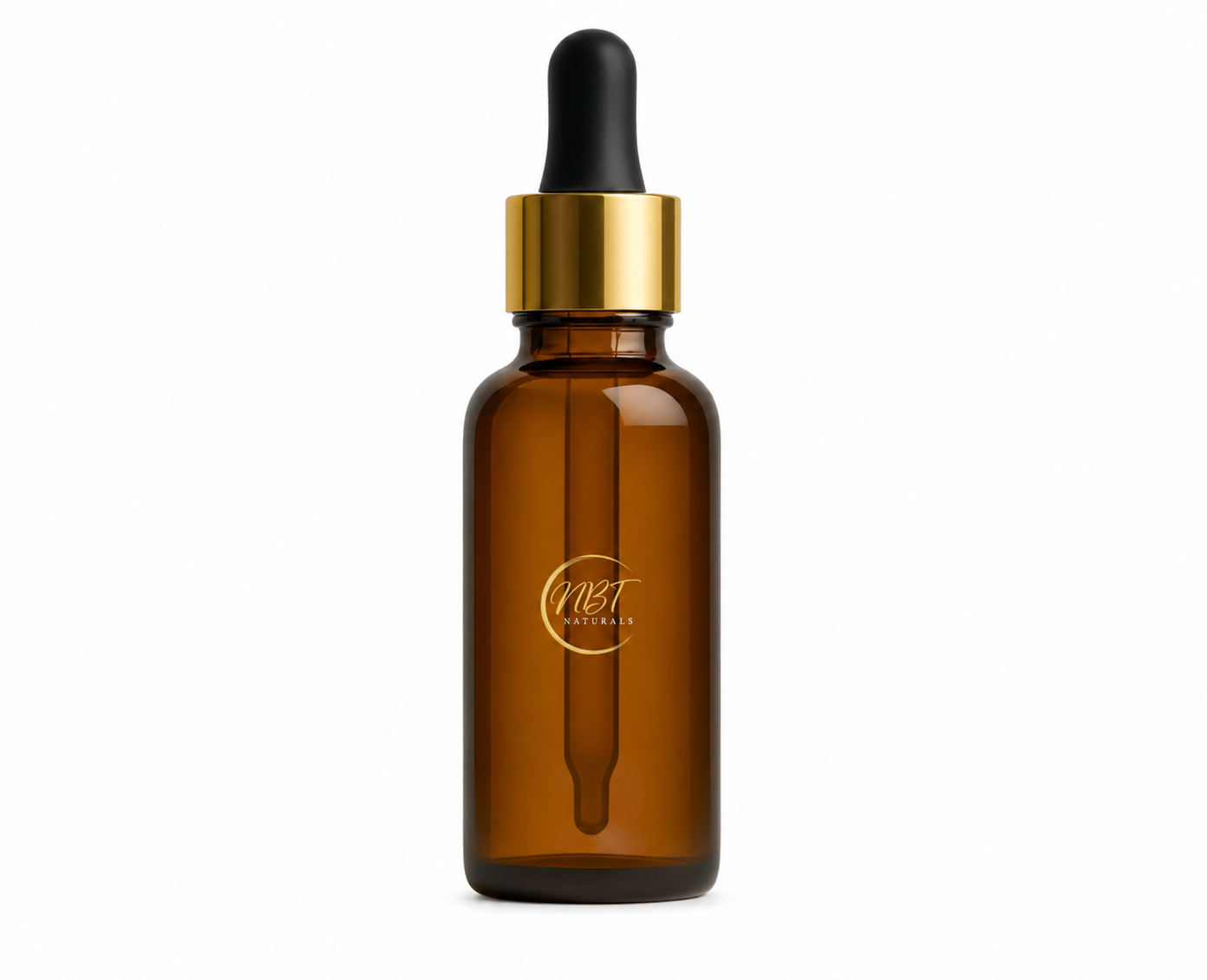 50 ml amber empty glass bottle & Gold & Black Pipette - 18mm